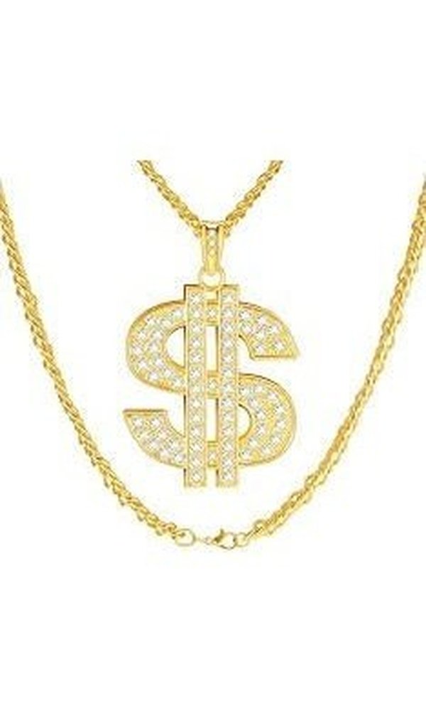 Dollar Sign Necklace Gold